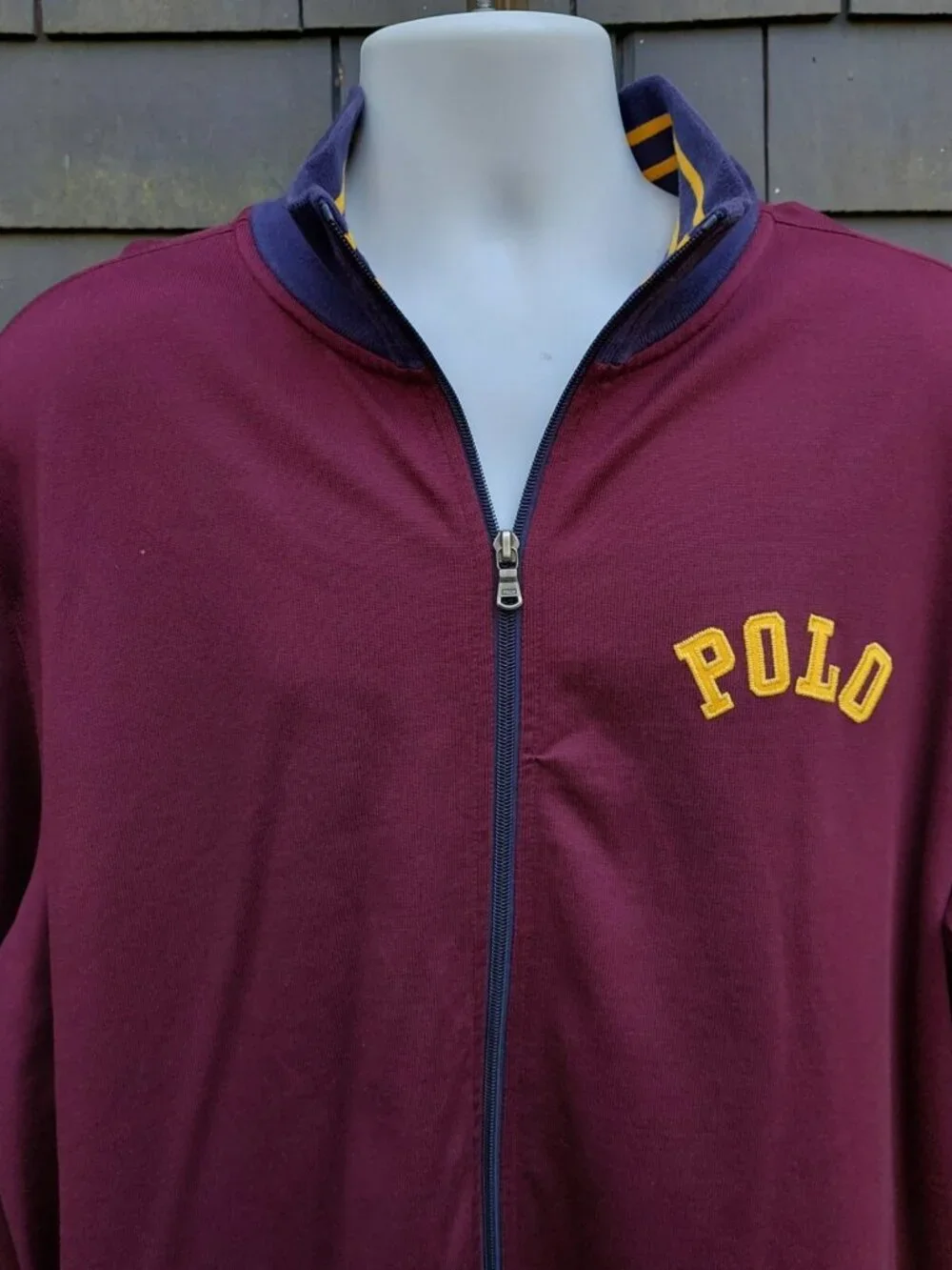 Men's Vintage 90s Polo Ralph Lauren Varsity Arc Spellout Track Jacket. Sz XXL